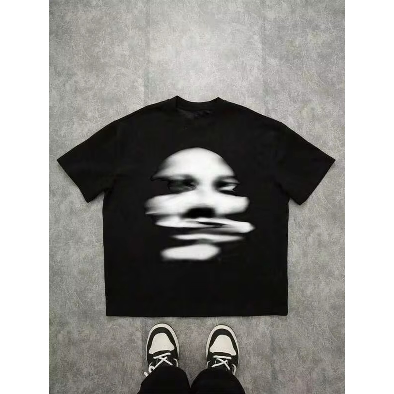 Summer Clothing Teens - Kaos Kasual Lengan Pendek Motif Abstrak