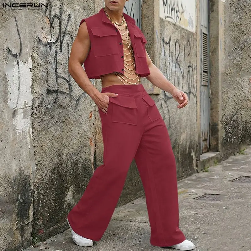 INCERUN Set Pria Atasan Crop T - Summer Clothing Vibes ulasan dan harga