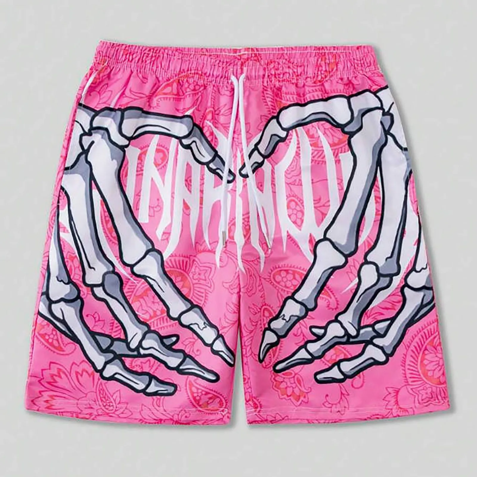 Board Short Surf - Celana Pendek Pantai Motif Tangan Tengkorak