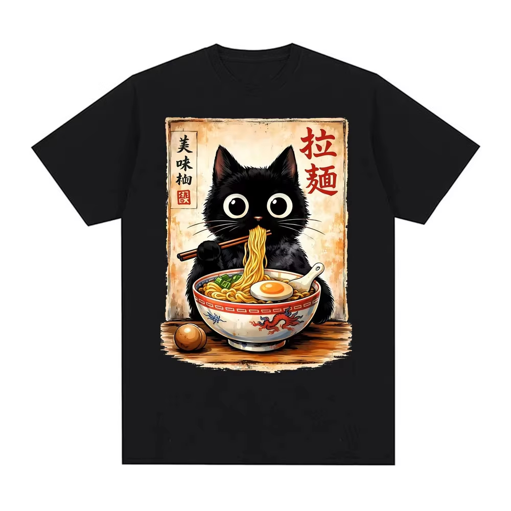 2026 Kawaii Ramen Cat Retro Je - Summer Clothing Essentials Women ulasan dan harga