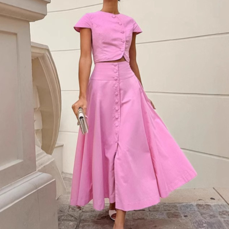 Summer Clothing In French - Set Rok Panjang A-line Gaya Prancis