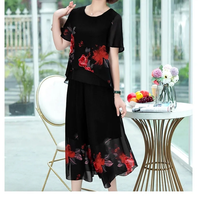 Set Pendek Renda Motif Bunga F - Summer Clothing For 60 Year Old Woman ulasan dan harga