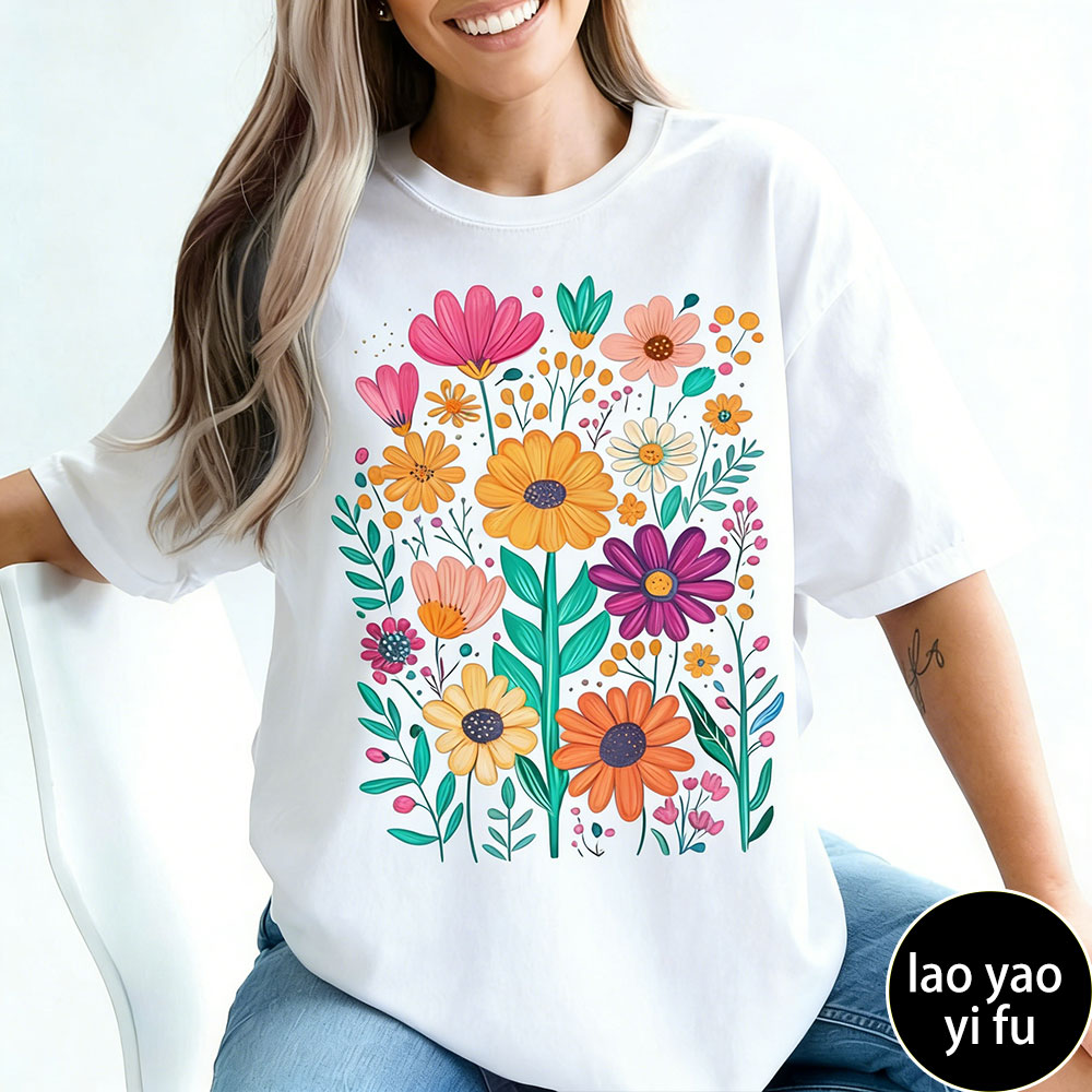 Kaus Wanita Motif Bunga Musim  - Summer Clothing Vibes ulasan dan harga