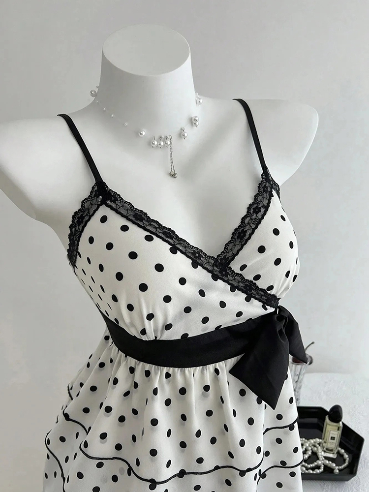 Kamisol Polkadot Berpita Warna - Summer Clothing For 60 Year Old Woman ulasan dan harga
