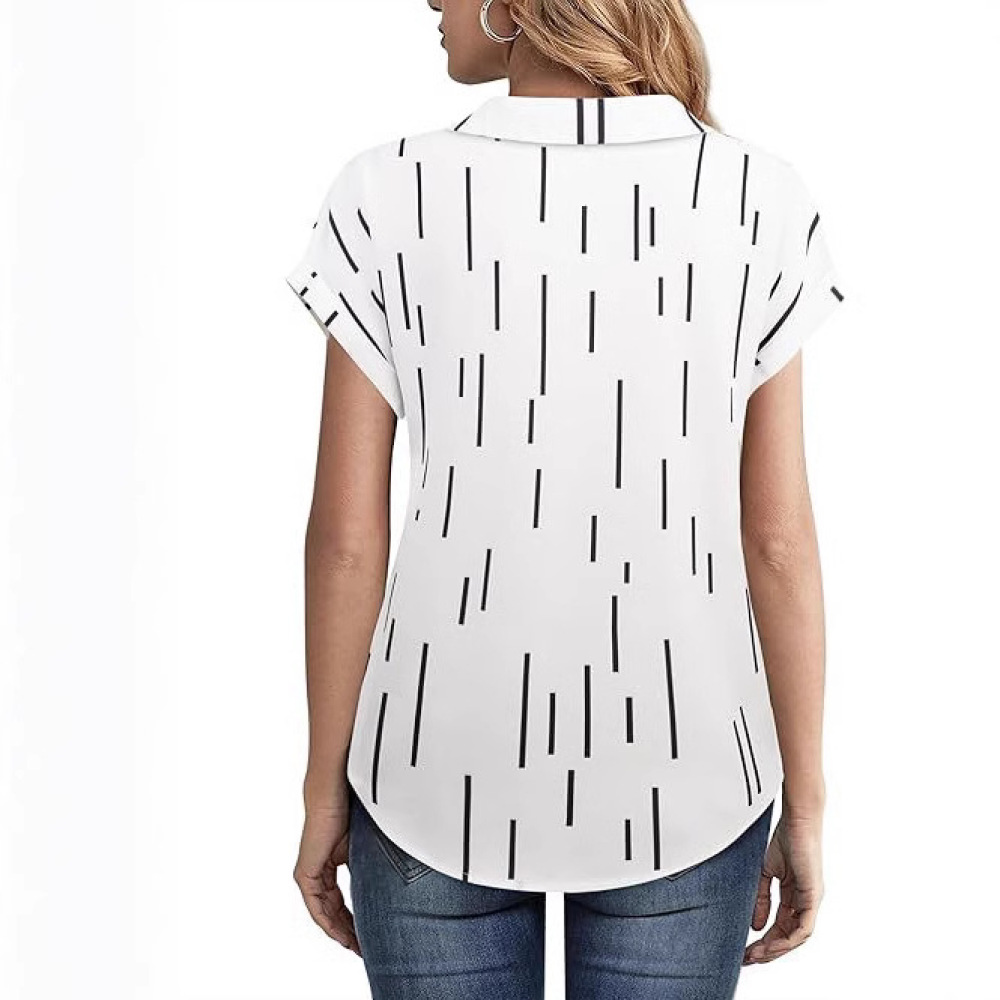 Kemeja Wanita Kasual Bergaris  - Summer Clothing Essentials Women ulasan dan harga