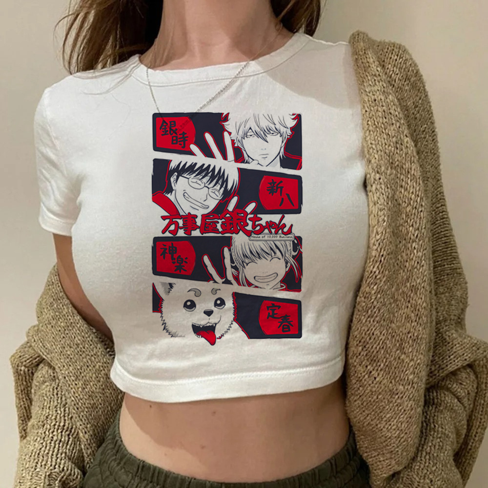 Gintama Samurai Gintoki Crop T - Summer Clothing Teens ulasan dan harga