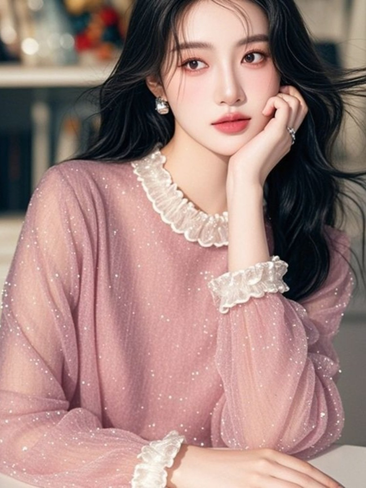 Blus Manis Prancis Ruffle Patc - Summer Clothing In French ulasan dan harga