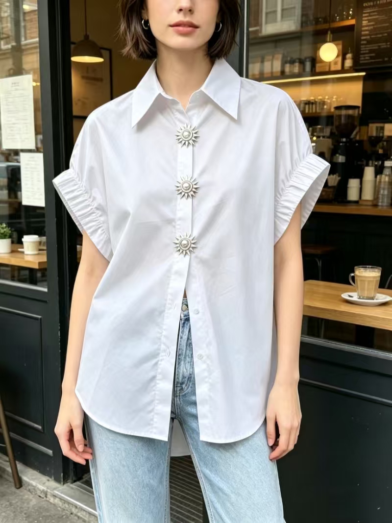 Atasan Wanita Katun Kasual Len - Summer Clothing In French ulasan dan harga