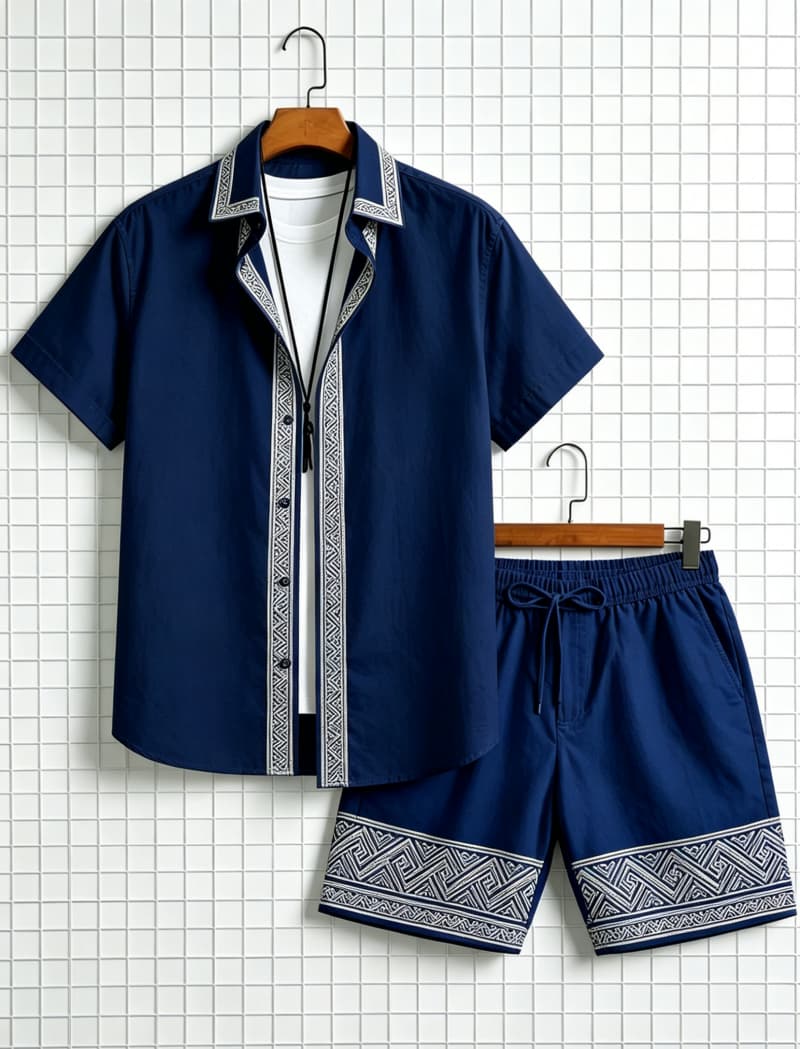 Setelan kemeja lengan pendek d - Summer Clothing Haul ulasan dan harga