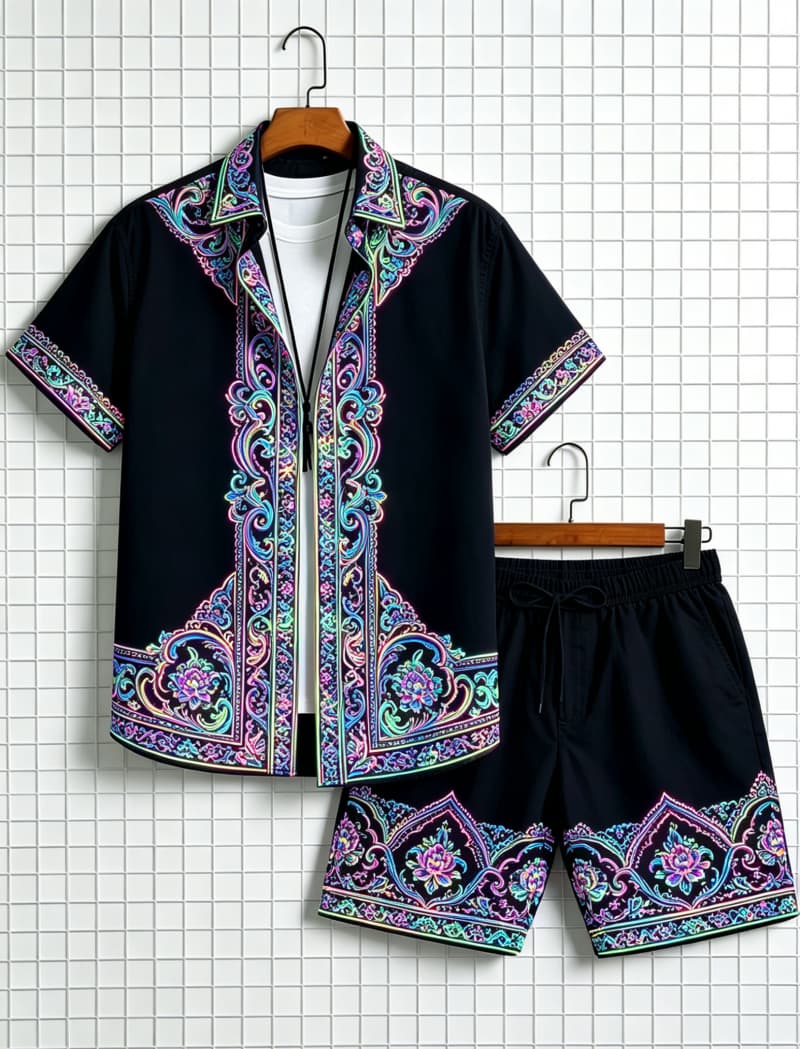 Setelan kemeja lengan pendek d - Summer Clothing Haul ulasan dan harga