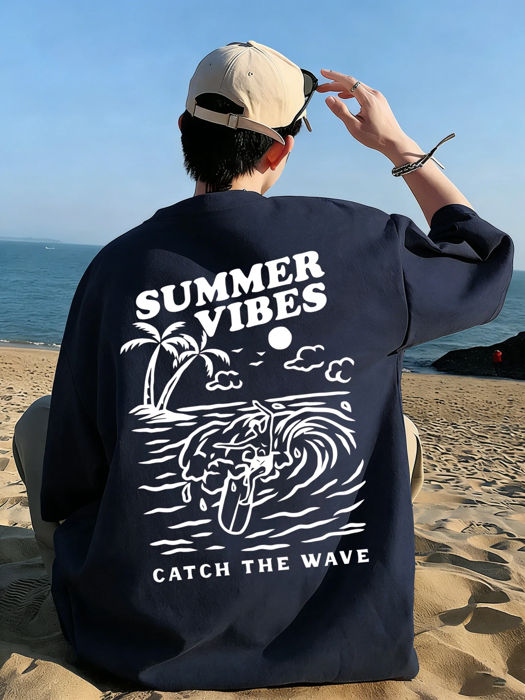 Kaus Summer Vibes Catch The Wa - Summer Clothing Vibes ulasan dan harga
