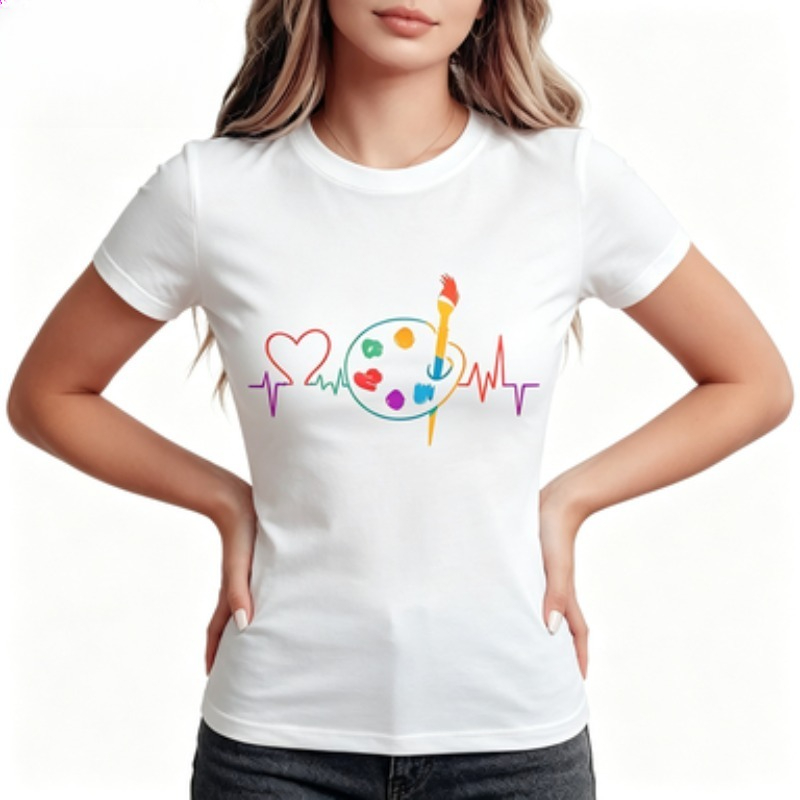 Kaos Wanita Kasual Berwarna-wa - Summer Clothing Palette ulasan dan harga