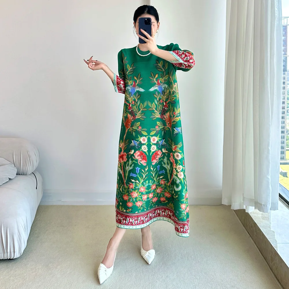 Gaun Motif Antik Miyake Gaun K - Summer Clothing Essentials Women ulasan dan harga