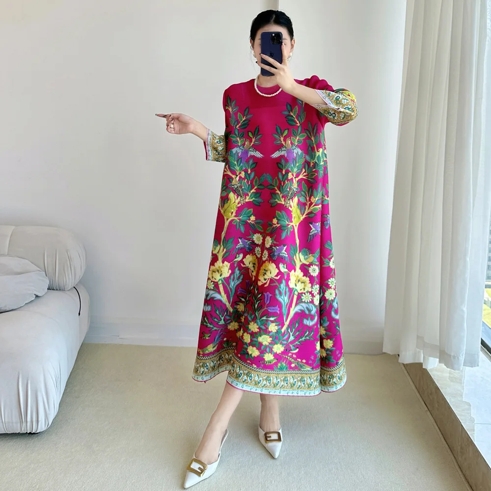 Gaun Motif Antik Miyake Gaun K - Summer Clothing Essentials Women ulasan dan harga