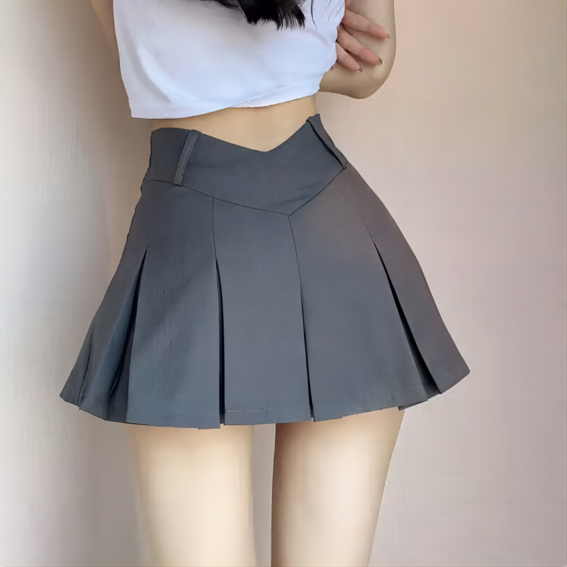 Rok Pendek Lipit Warna Solid M - Summer Clothing For 60 Year Old Woman ulasan dan harga