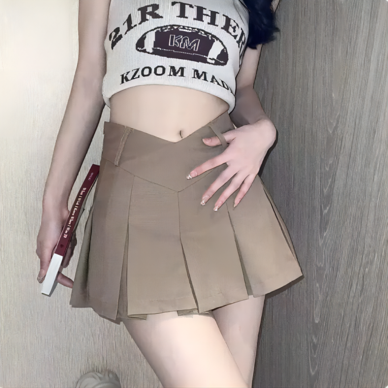 Rok Pendek Lipit Warna Solid M - Summer Clothing For 60 Year Old Woman ulasan dan harga