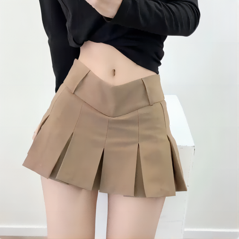 Rok Pendek Lipit Warna Solid M - Summer Clothing For 60 Year Old Woman ulasan dan harga