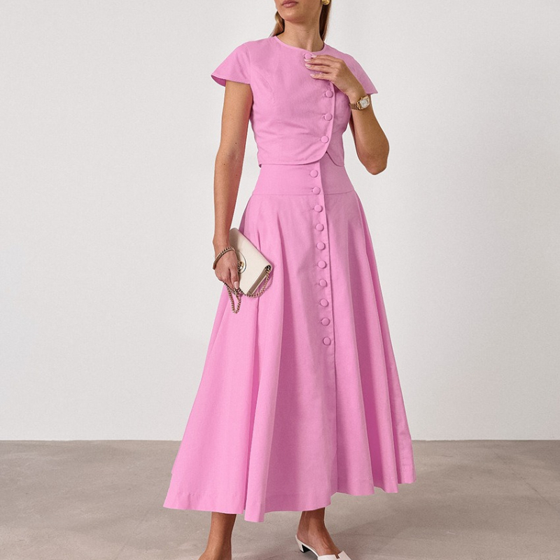 Set Rok Panjang A-line Gaya Pr - Summer Clothing In French ulasan dan harga